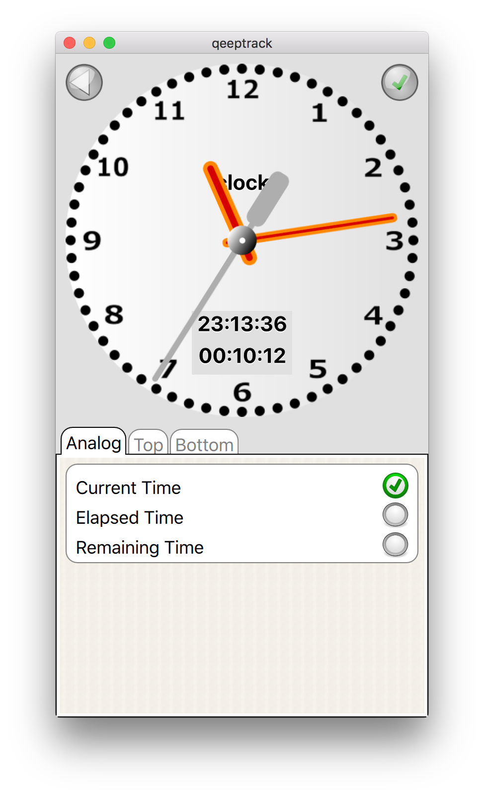 Clock Options Screenshot