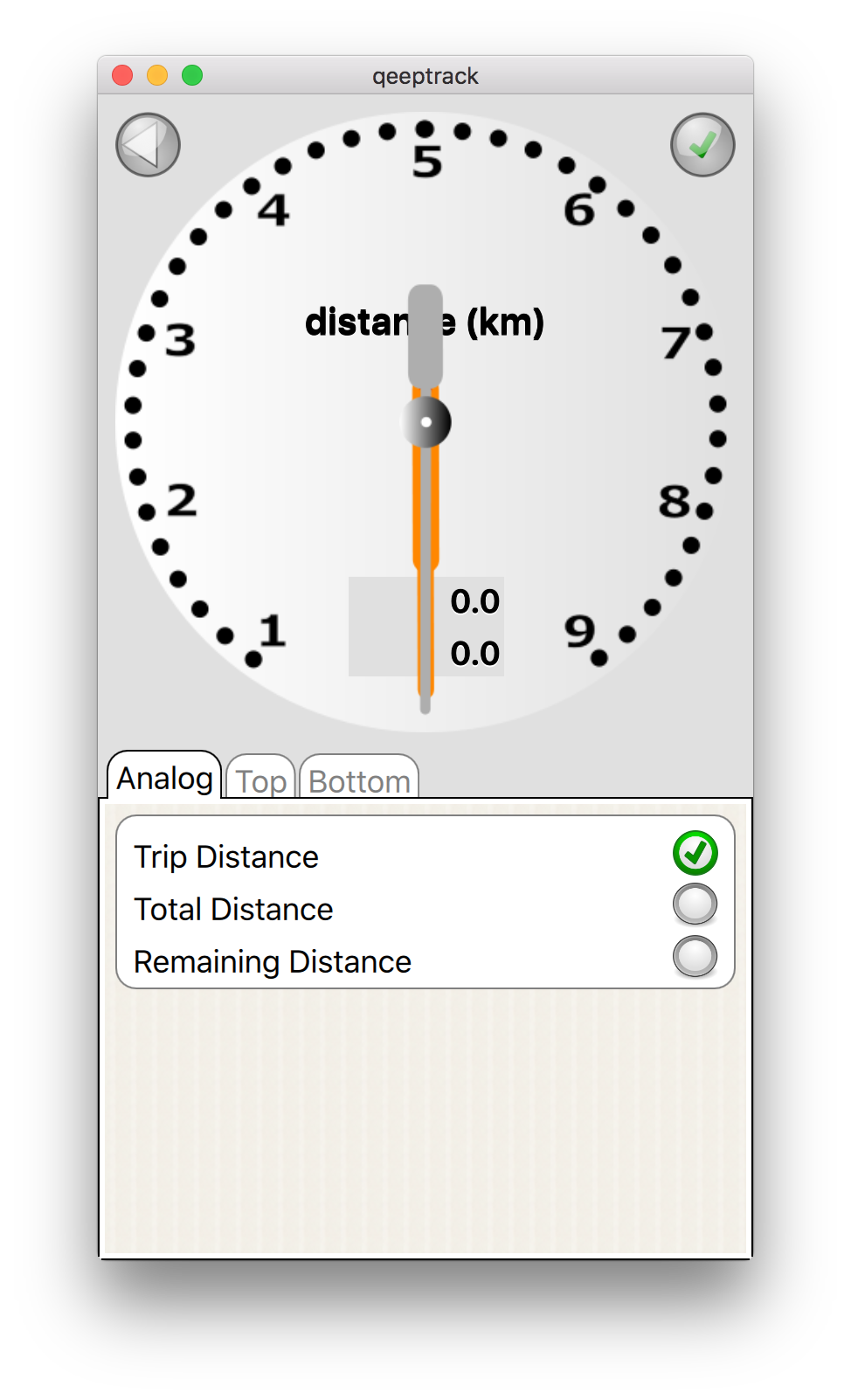 Distance Options Screenshot